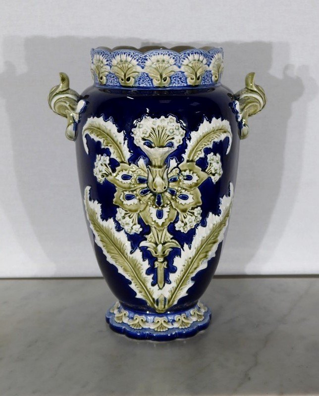  Important Vase En Faïence, Faïencerie De Fives Lille - Début XXe 