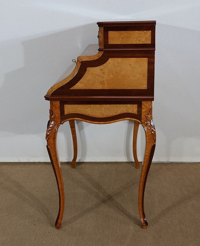 Rare Lady's Desk In Precious Wood, Louis XV Style, Napoleon III Period - 1850-photo-6