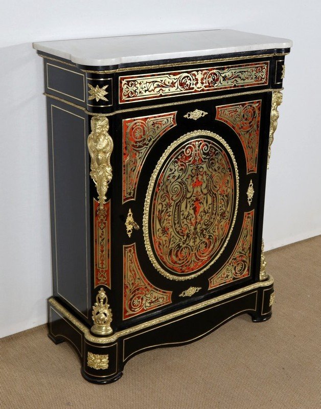 Between-two Cabinet In Boulle Marquetry, Napoleon III Period - Mid-19th Century-photo-2