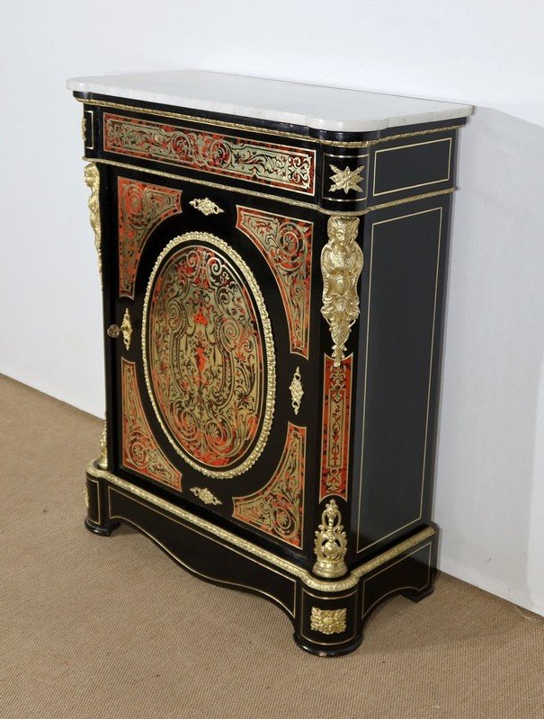 Between-two Cabinet In Boulle Marquetry, Napoleon III Period - Mid-19th Century-photo-3