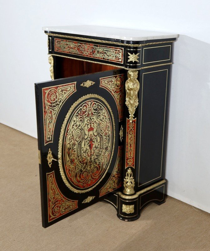 Between-two Cabinet In Boulle Marquetry, Napoleon III Period - Mid-19th Century-photo-4