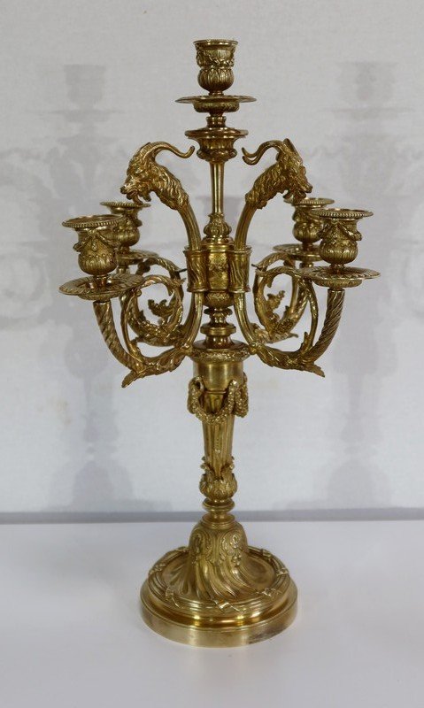  Important Candélabre En Bronze - 2ème Moitié XIXe 