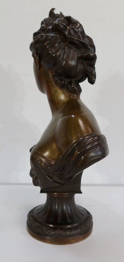 Bust Of Diana In Bronze, After Houdon - Late Nineteenth-photo-6