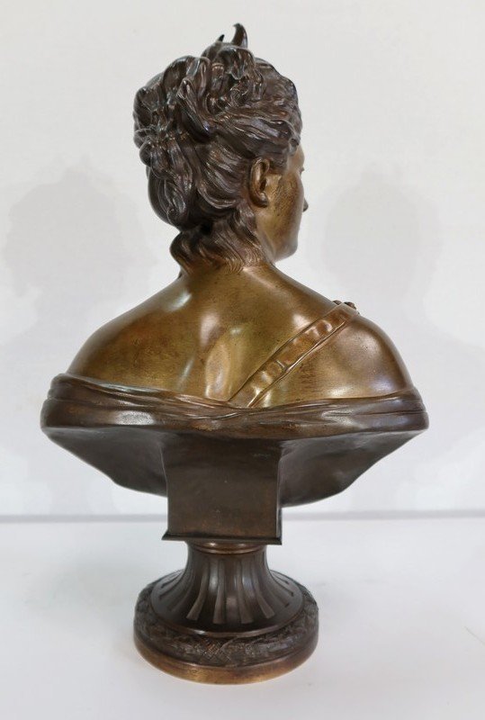Bust Of Diana In Bronze, After Houdon - Late Nineteenth-photo-8
