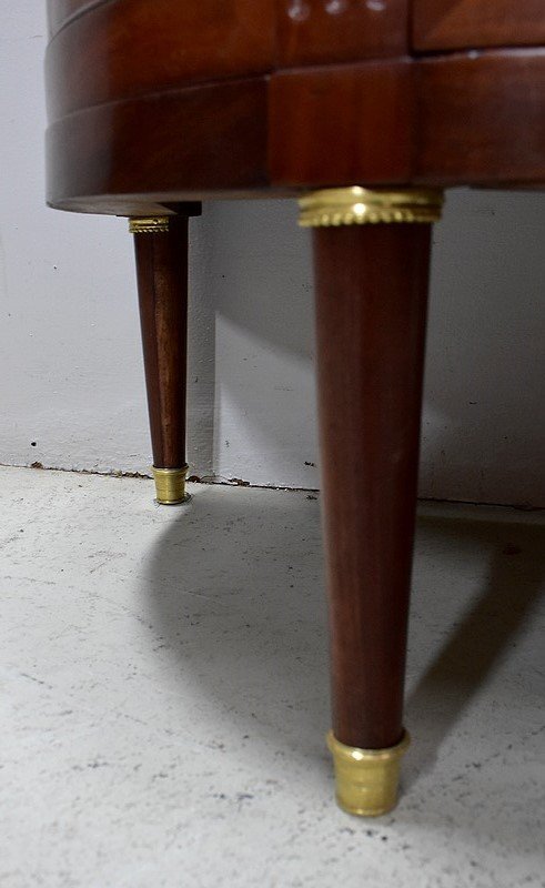 Small Buffet - Mahogany Demi-lune Commode, Louis XVI Period - Eighteenth-photo-4