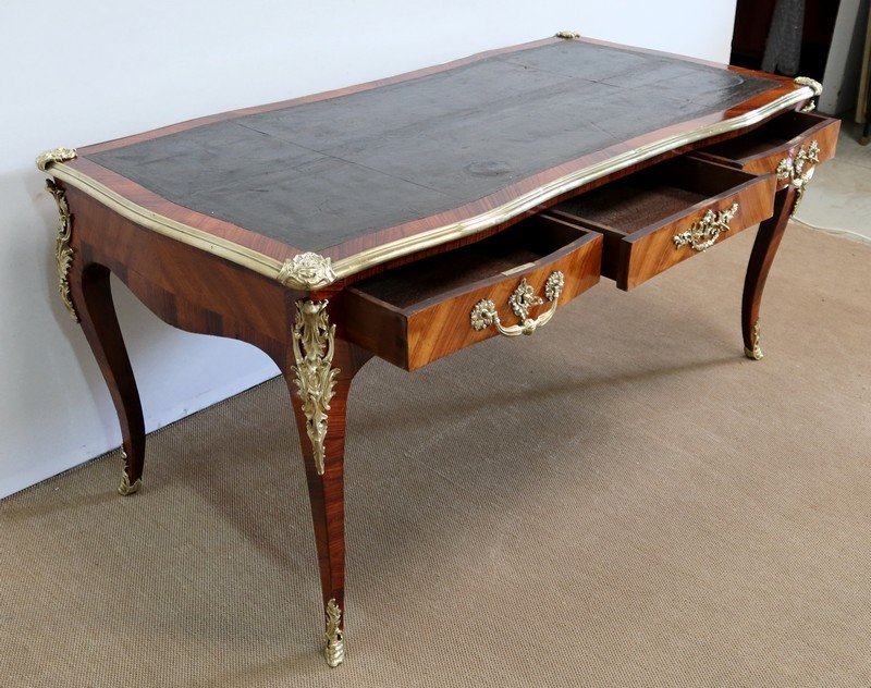 Ceremonial Desk In Rosewood And Violet Wood, Louis XV Style - 2nd Half Nineteenth-photo-4
