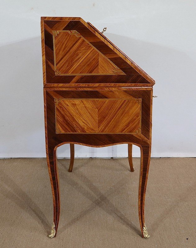 Middle Slope Desk In Precious Wood, Louis XV Period - Eighteenth-photo-5