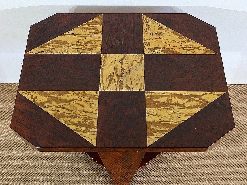 Art Deco Pedestal Table In Mahogany And Rosewood - 1940-photo-4