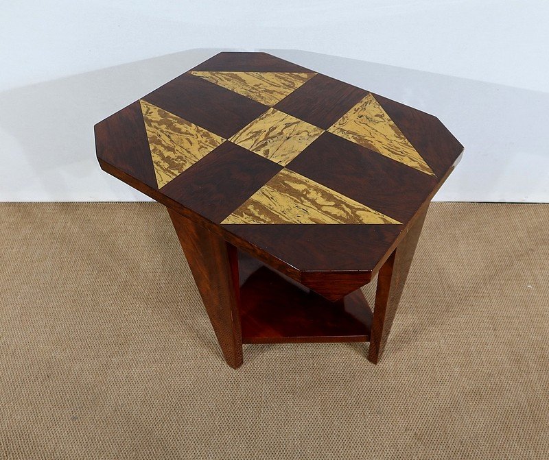 Art Deco Pedestal Table In Mahogany And Rosewood - 1940-photo-1