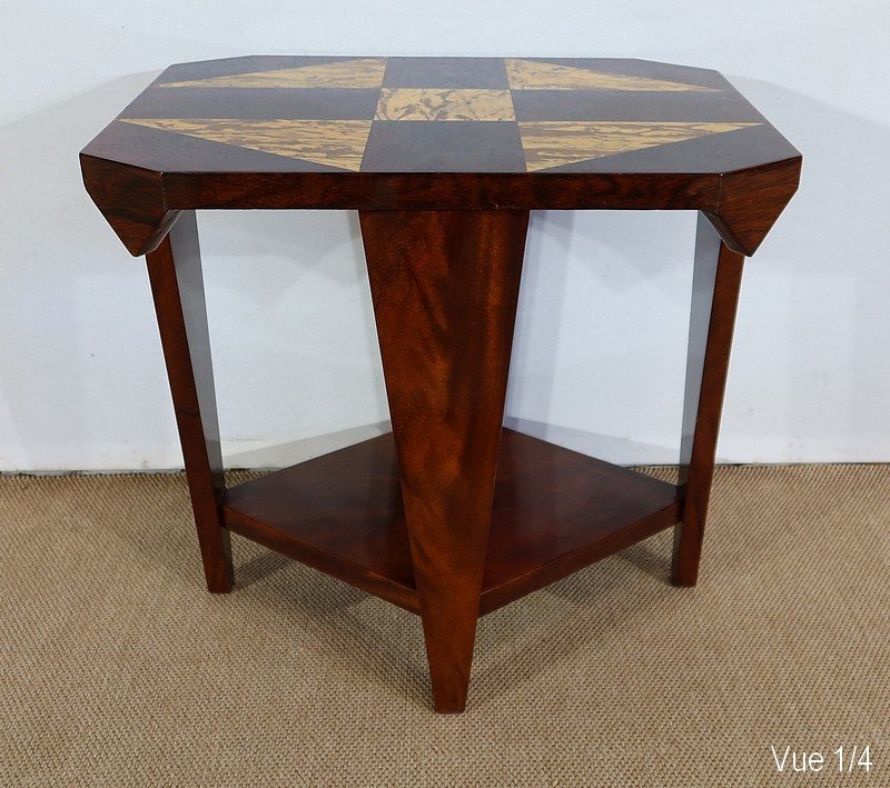 Art Deco Pedestal Table In Mahogany And Rosewood - 1940-photo-2