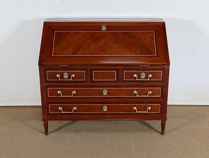 Louis XVI Scriban Commode In Mahogany And Precious Wood - Eighteenth-photo-3