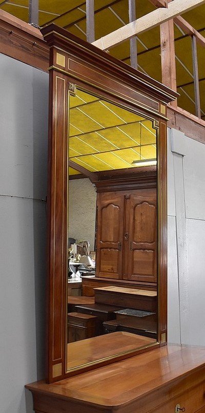 Large Mahogany Mirror, Louis XVI Style - Late Nineteenth-photo-2