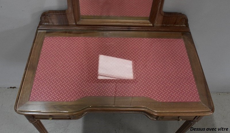 Dressing Table In Solid Walnut, Louis XVI Style - 1900/1920-photo-1