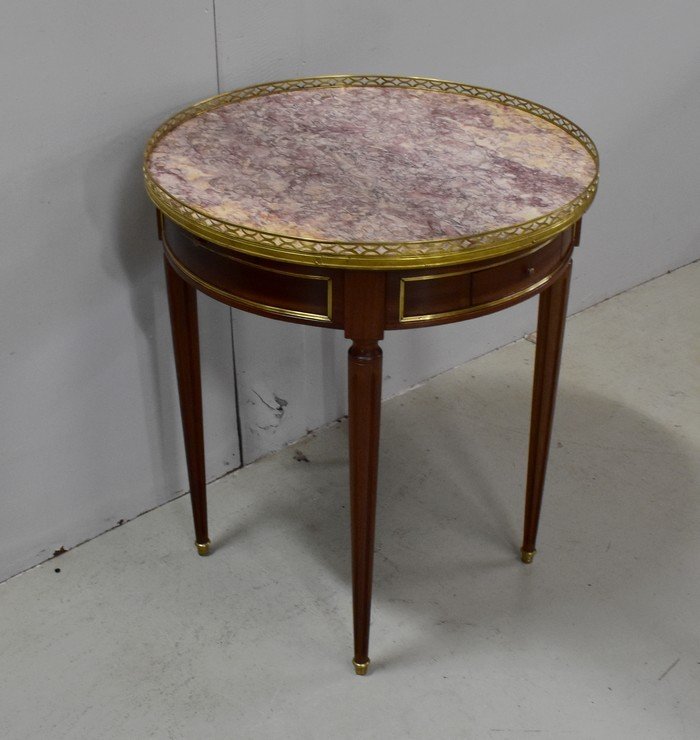  Table Bouillotte En Acajou, Style Louis XVI - Début XXe -photo-2