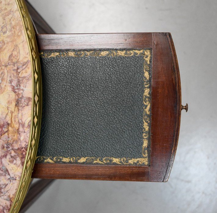  Table Bouillotte En Acajou, Style Louis XVI - Début XXe -photo-7