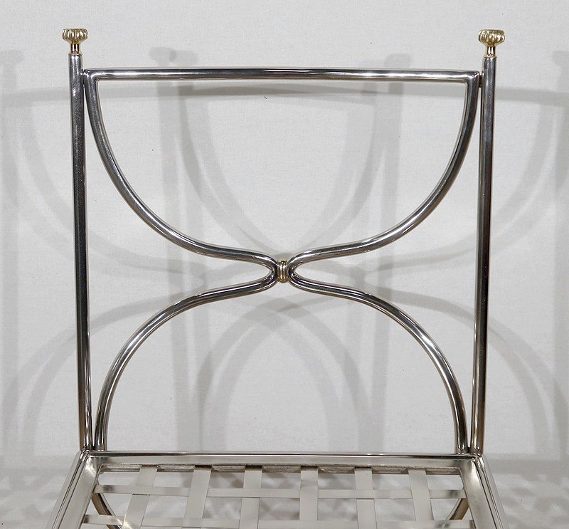  Ensemble Table Et 4 Chaises, Modèle Savonarole, Maison Jansen - 1960 -photo-6