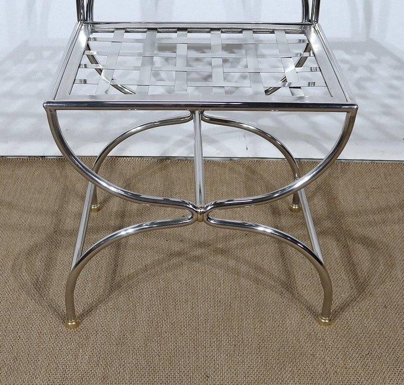  Ensemble Table Et 4 Chaises, Modèle Savonarole, Maison Jansen - 1960 -photo-8