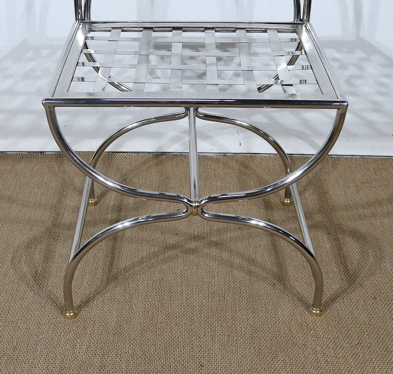  Ensemble Table Et 4 Chaises, Modèle Savonarole, Maison Jansen - 1960 -photo-8