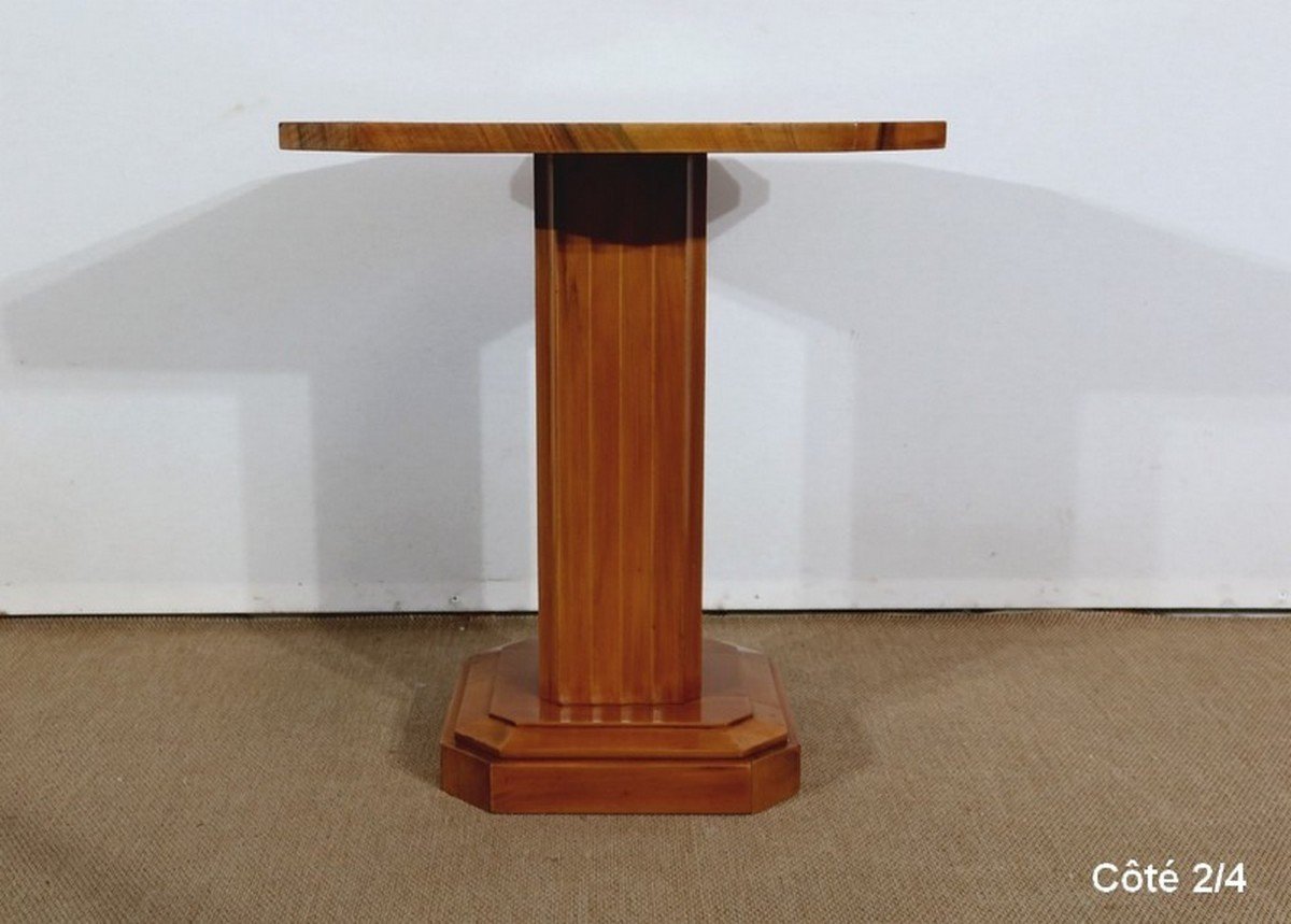 Art Deco Pedestal Table In Walnut And Cherry - 1930/1940-photo-3