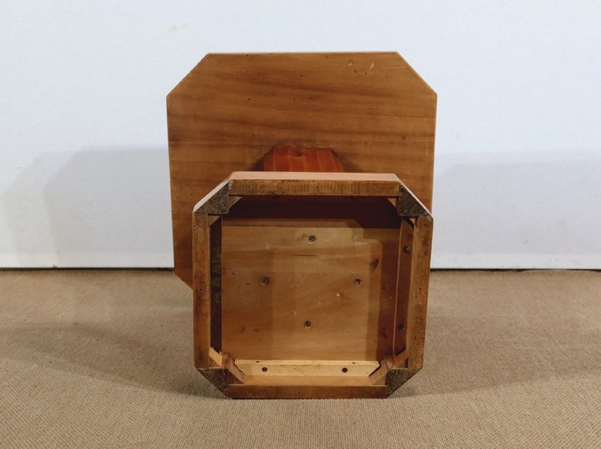 Art Deco Pedestal Table In Walnut And Cherry - 1930/1940-photo-8