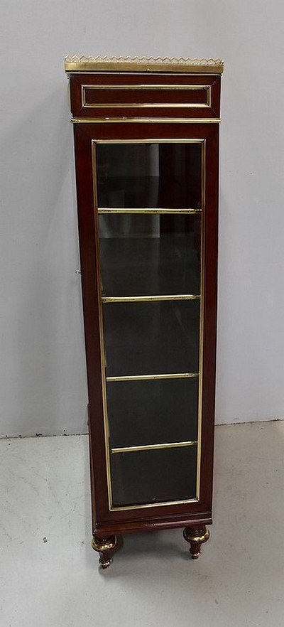 Small Showcase In Solid Mahogany And Veneer, Louis XVI Style - Late Nineteenth-photo-6