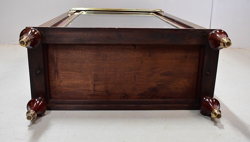 Small Showcase In Solid Mahogany And Veneer, Louis XVI Style - Late Nineteenth-photo-8