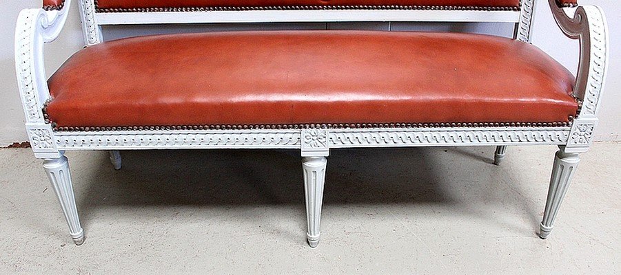  Petite Banquette d'Enfant En Hêtre, Style Louis XVI - Début XXe -photo-2