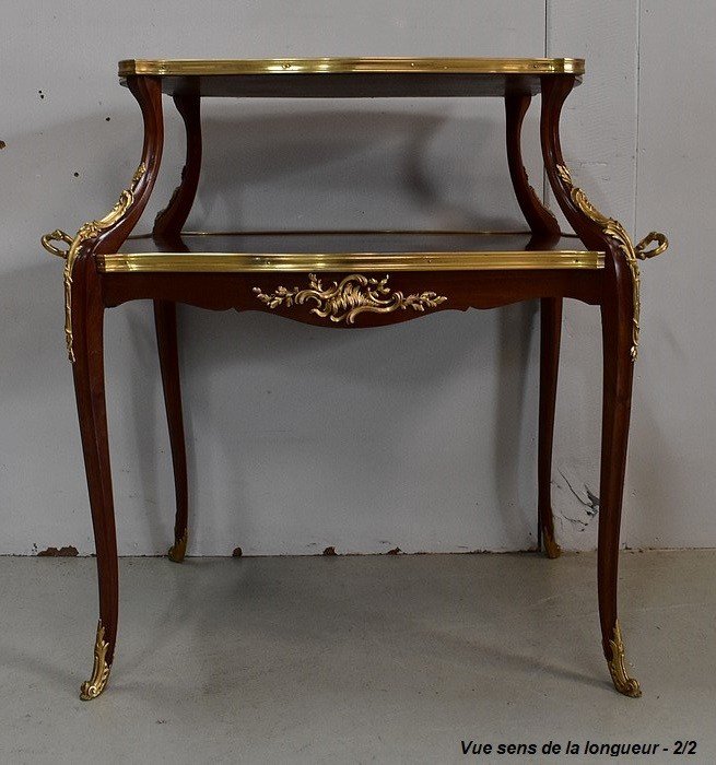 Marquetry Tea Table, Louis XV Style - Early 20th Century-photo-6