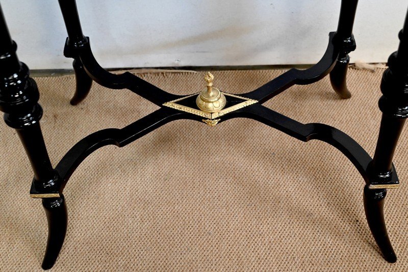 Small Table In Blackened Pear Tree, Napoleon III Period - Mid-19th Century-photo-4