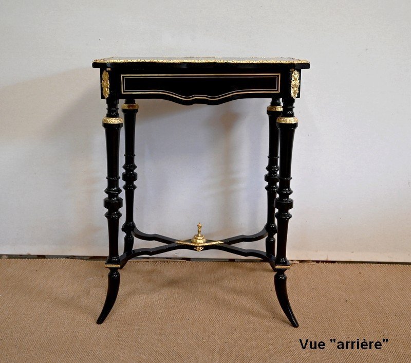 Small Table In Blackened Pear Tree, Napoleon III Period - Mid-19th Century-photo-7