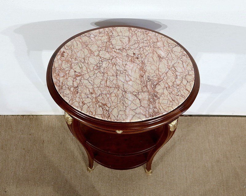  Petite Table De Salon En Acajou Massif, Goût Louis XVI – Début XXe -photo-1