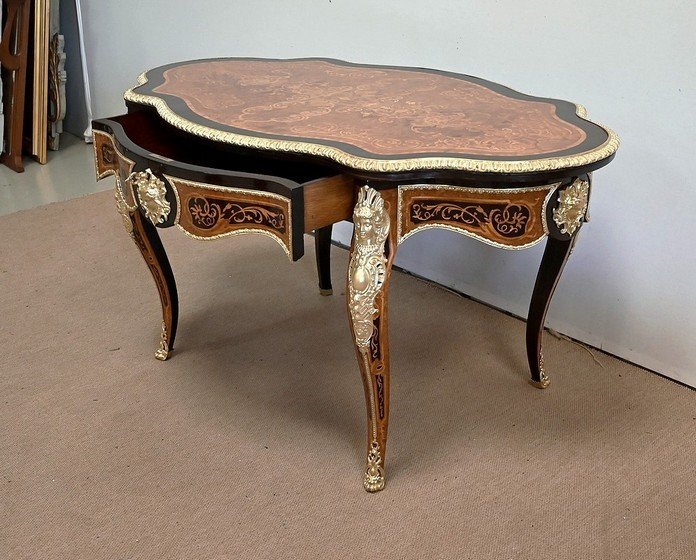 Violin Table In Precious Wood, Napoleon III Period - Mid-19th Century-photo-4