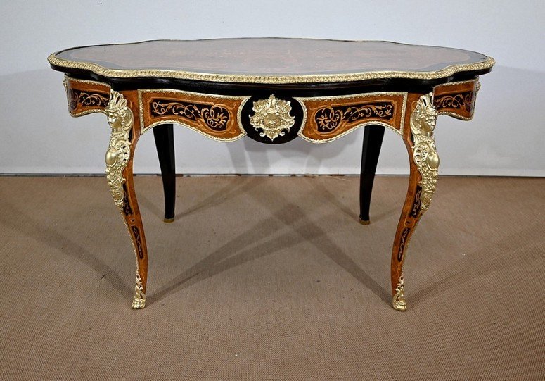  Table Violonée En Bois Précieux, époque Napoléon III – Milieu XIXe -photo-7