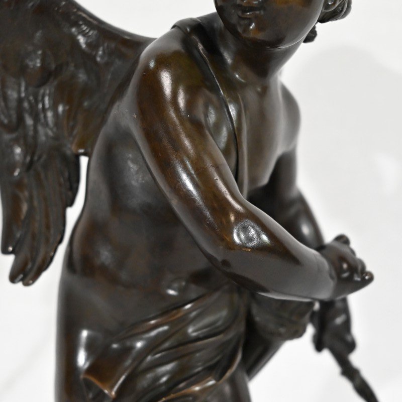 Bronze « Cupidon », D’après L-s. Boizot – Fin XIXe-photo-2