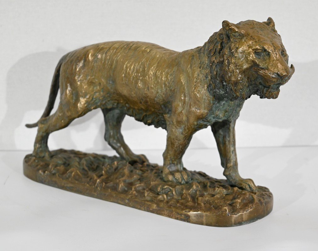 Bronze « Tigre Marchant », De C. Fratin – Milieu XIXe-photo-2