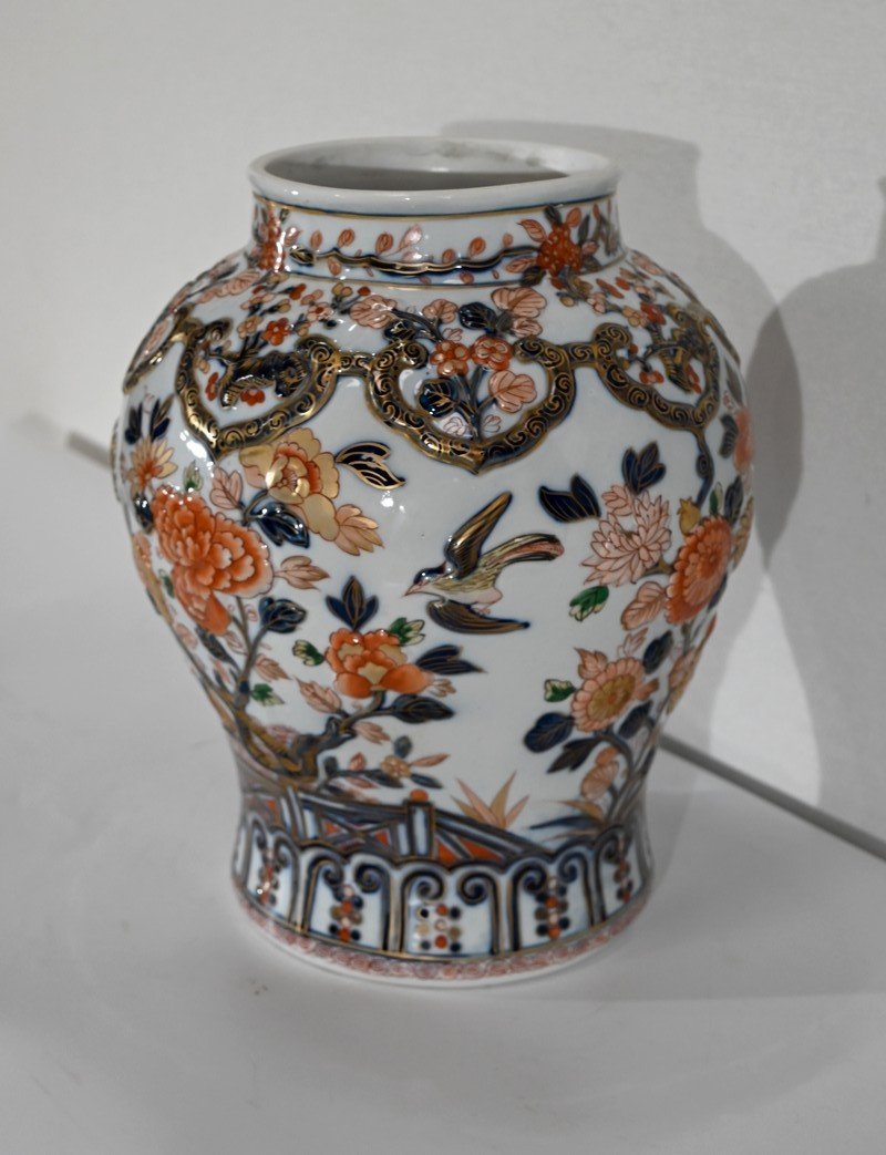 Important Vase à Décor Imari, Signé H. Gibot – 1943-photo-3