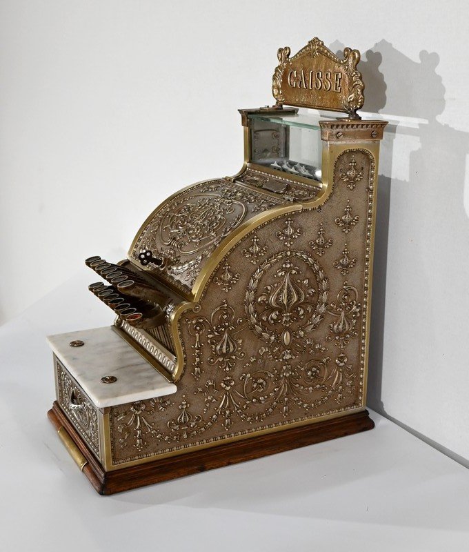 Petit Modèle De Caisse Enregistreuse En Bronze Ciselé, « National Cash Register Co.», n° 312-photo-3