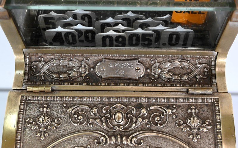 Petit Modèle De Caisse Enregistreuse En Bronze Ciselé, « National Cash Register Co.», n° 312-photo-1