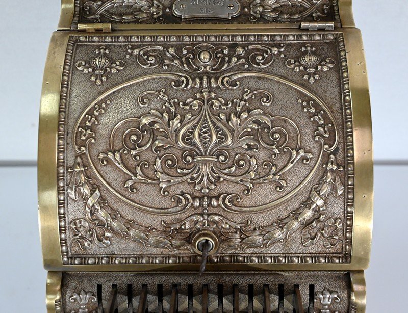 Petit Modèle De Caisse Enregistreuse En Bronze Ciselé, « National Cash Register Co.», n° 312-photo-2