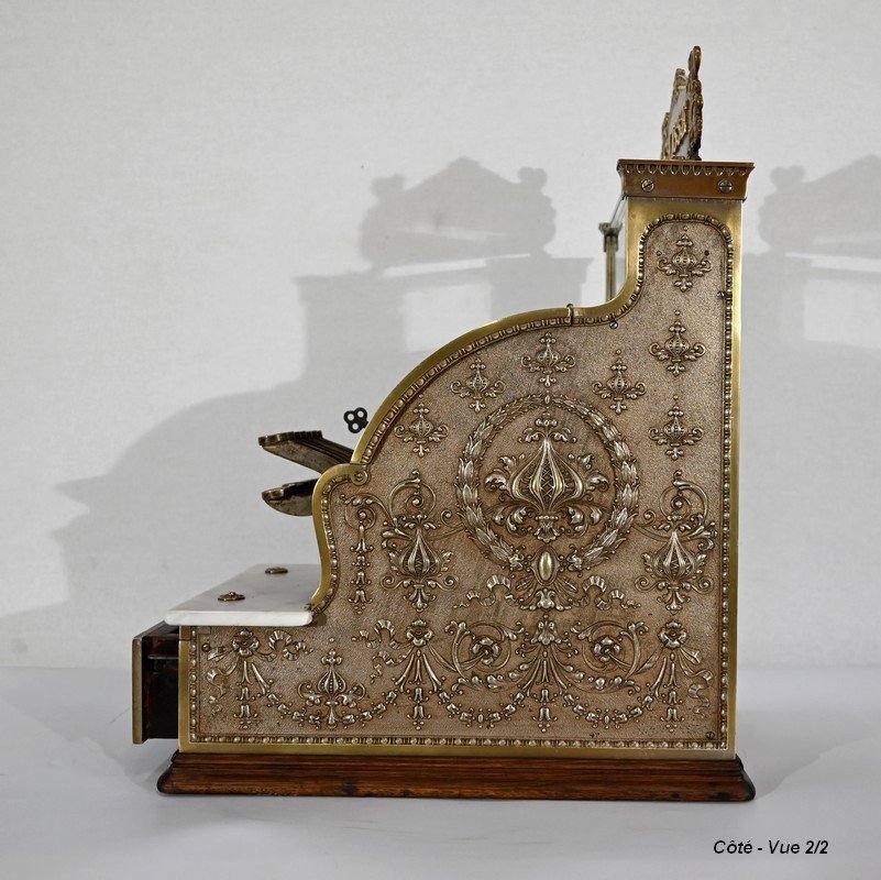 Petit Modèle De Caisse Enregistreuse En Bronze Ciselé, « National Cash Register Co.», n° 312-photo-7