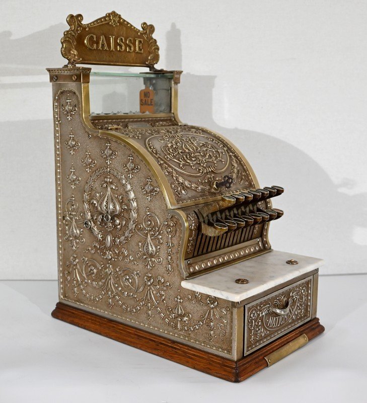 Petit Modèle De Caisse Enregistreuse En Bronze Ciselé, « National Cash Register Co.», n° 312