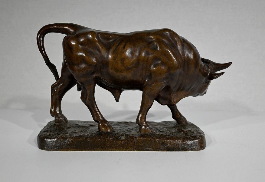 Bronze « Le Taureau » De L. Vidal, 1867 – XIXe-photo-1