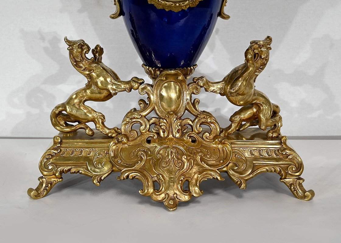 Important Gilt Bronze Fireplace Trim, Louis XVI Style - XXth-photo-4