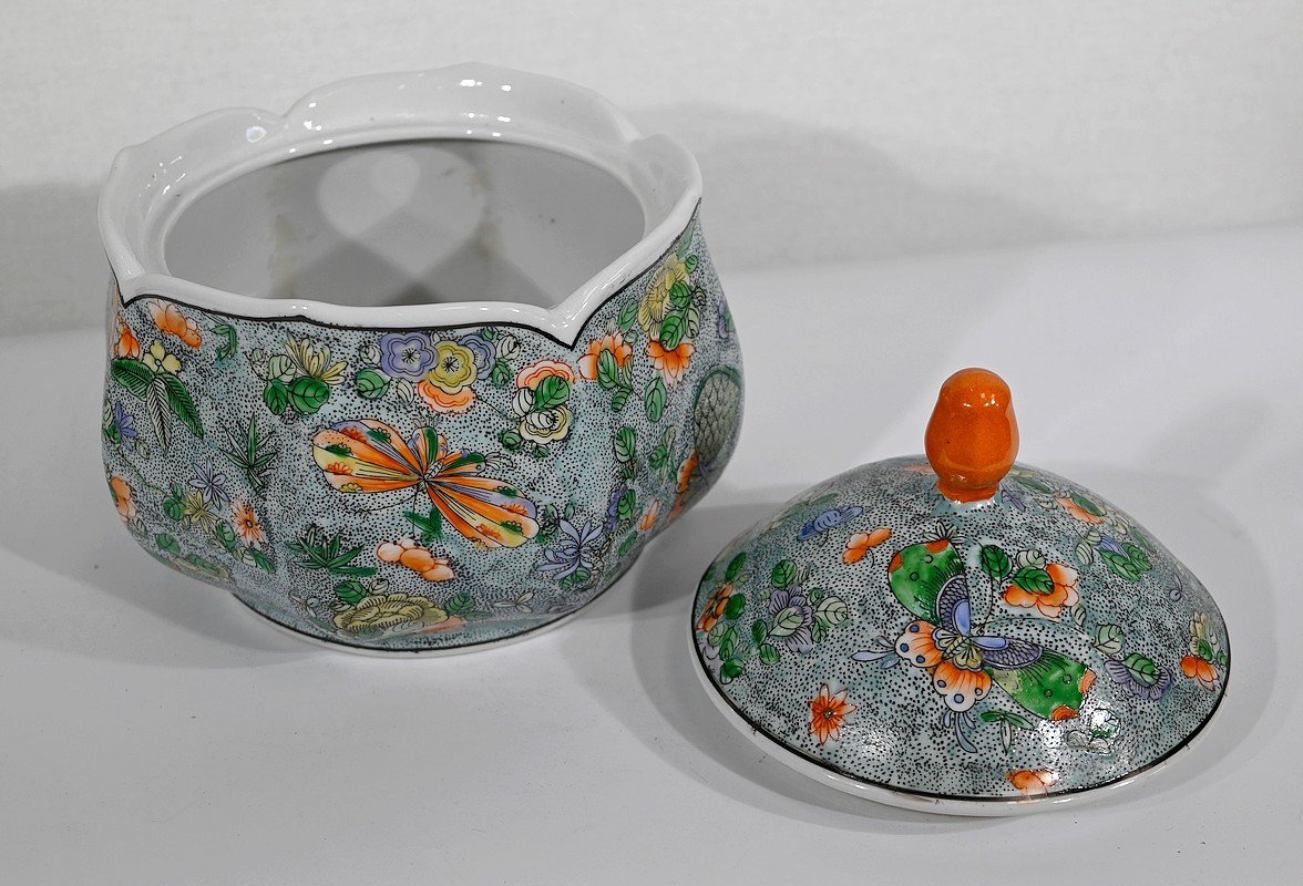 Bonbonnière En Porcelaine à Décors De Papillons, Chine – Début XXe-photo-2