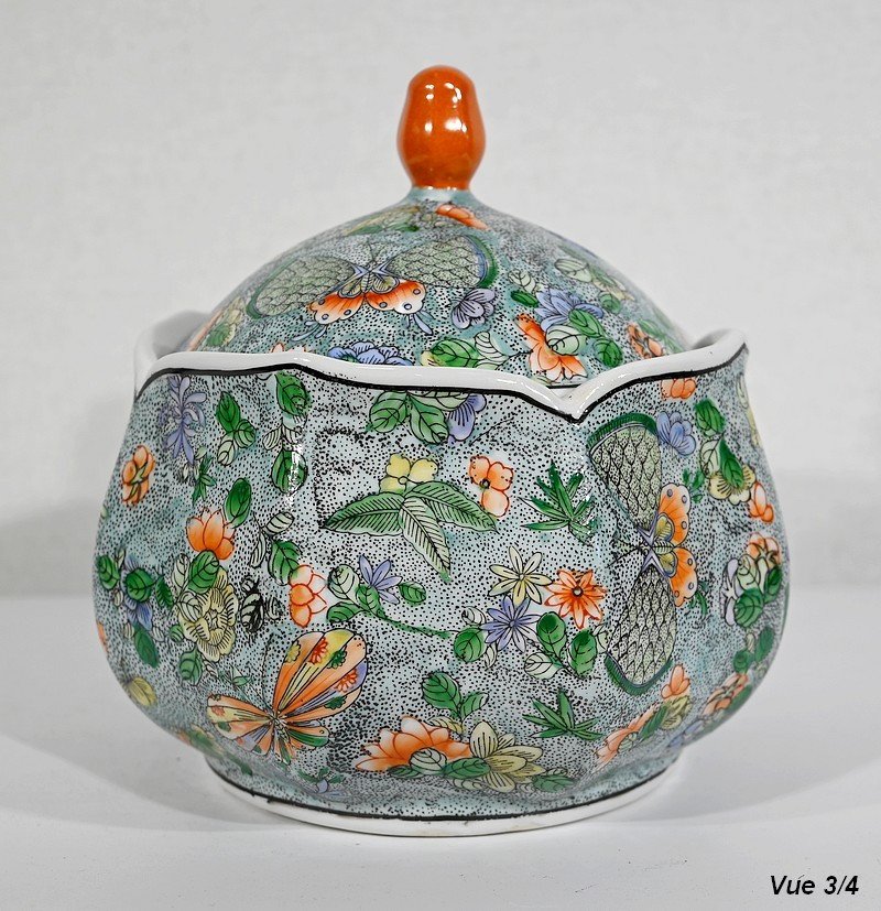 Bonbonnière En Porcelaine à Décors De Papillons, Chine – Début XXe-photo-4