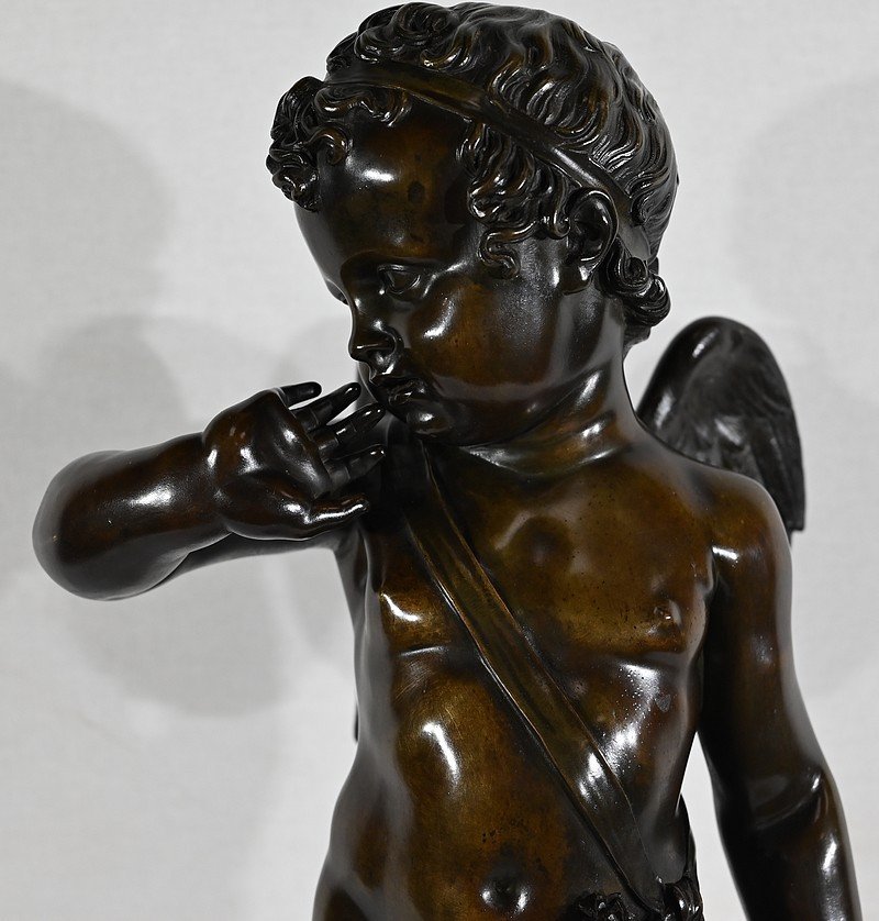 Important Bronze « Cupidon », D’après J-b. Pigalle – Fin XIX-photo-1