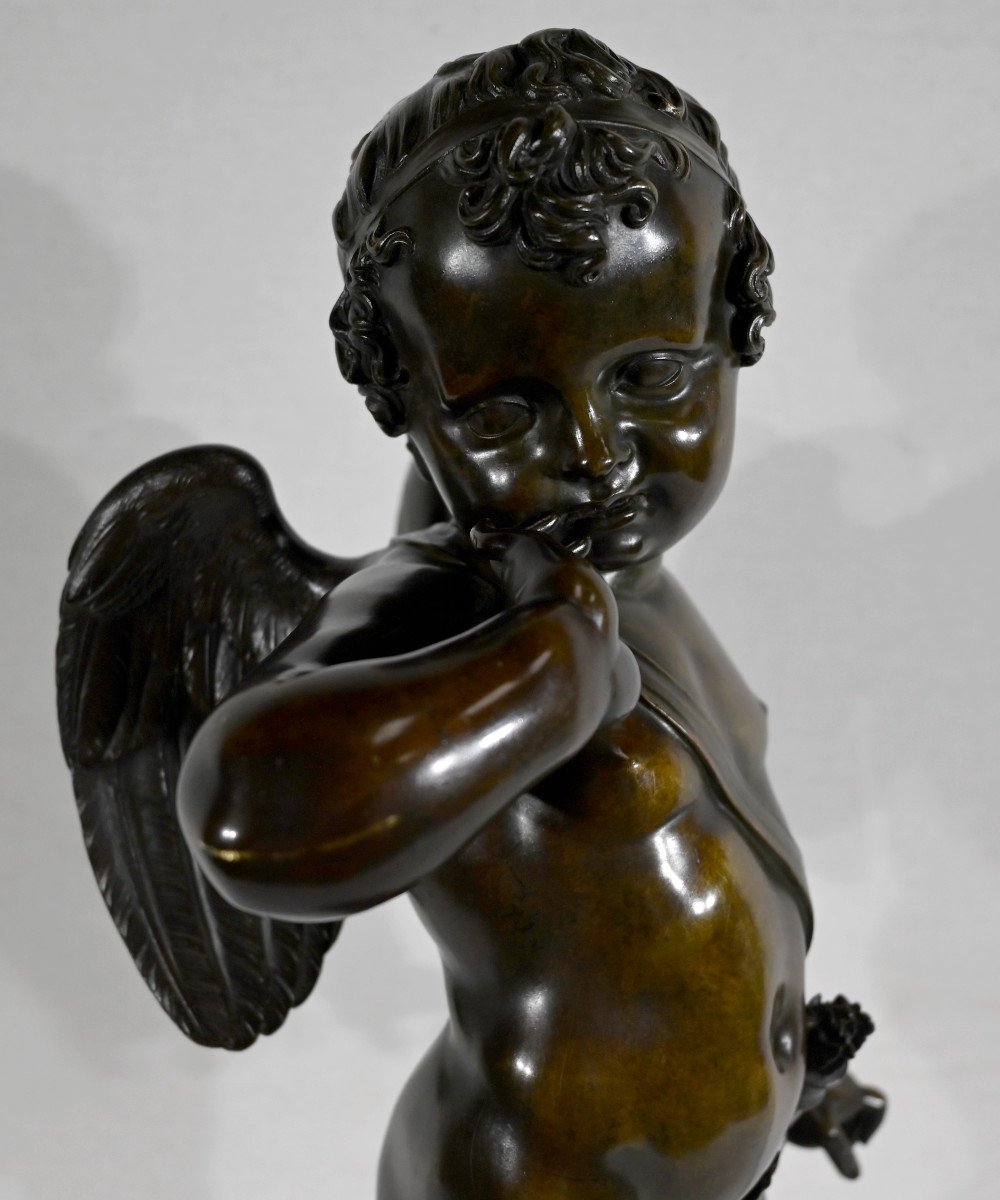 Important Bronze « Cupidon », D’après J-b. Pigalle – Fin XIX-photo-7