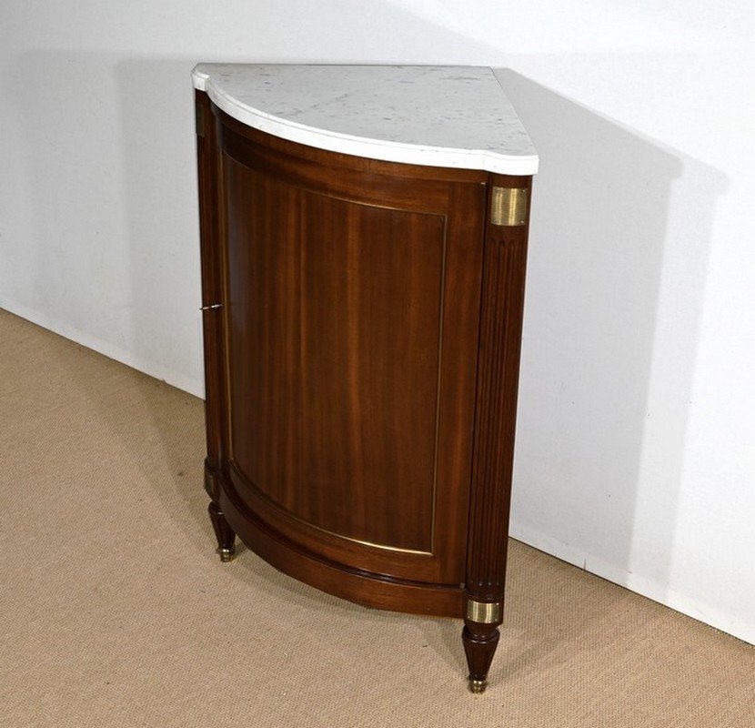 Corner In Solid Mahogany, Louis XVI Style - Mid 20th Century-photo-3