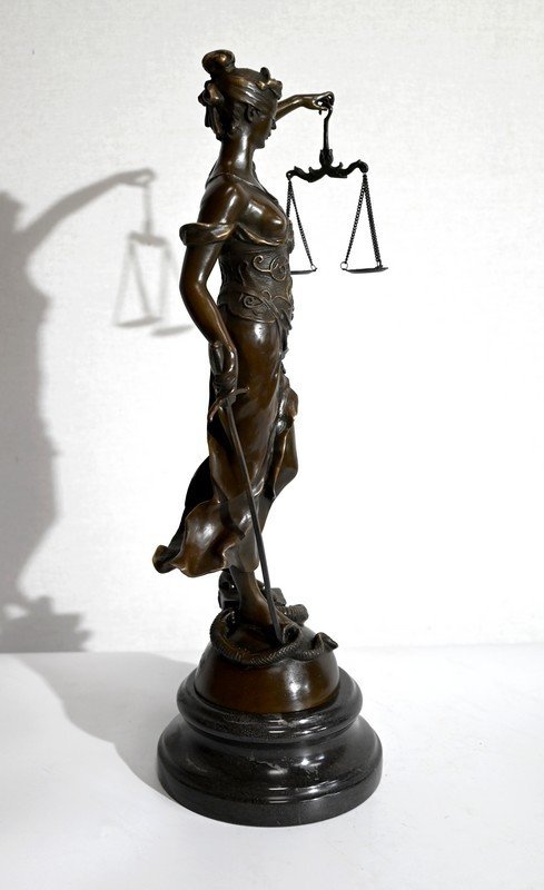 Bronze « Thémis, Déesse De La Justice », Par Charles B. – XIXe-photo-2