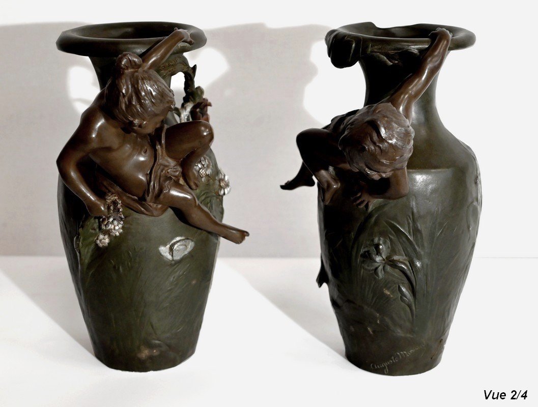 Pair Of Regulate Vases, A. Moreau - Late Nineteenth-photo-6